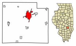 Effingham County Illinois Incorporated and Unincorporated areas Effingham Highlighted
